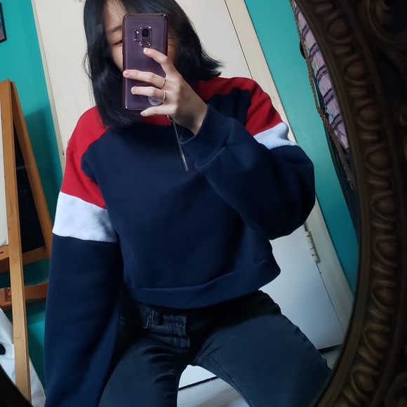 ✨3/$25✨ H&M Color-block Quarter/Half-zip Sweater - Picture 3 of 3